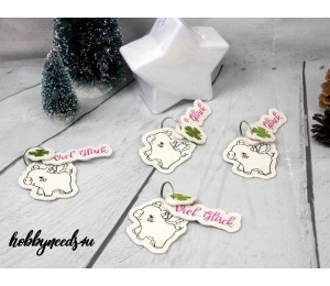 Stickdatei ITH - Glücksschwein Schwein Anhänger bis 2026